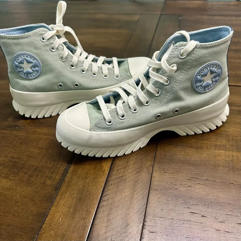 Converse Chuck Taylor All Star Lugged‎ High Platform Sage Light Blue Womens 8.5